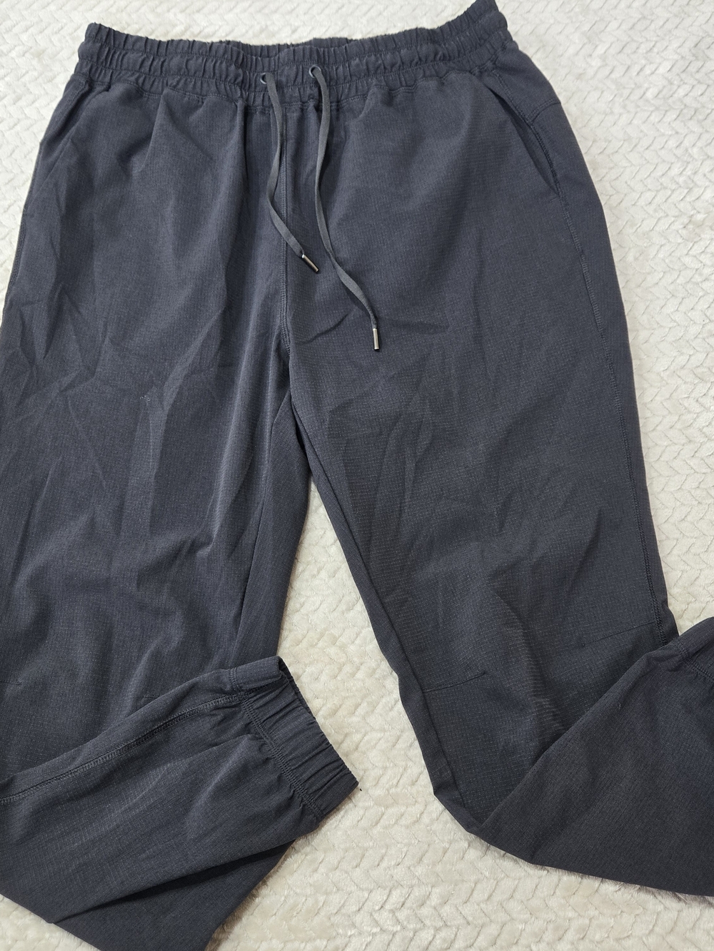 CRZ YOGA Women's Large Lightweight Breathable Workout Joggers Dark Charcoal Gray
